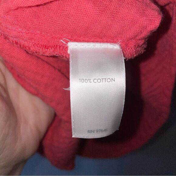 J Jill XLP Blouse Pink Muslin Cotton Button Collar - Picture 5 of 8